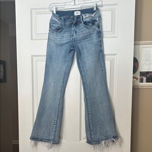 BKE Light Blue Kids Flared Jeans with Frayed Hem